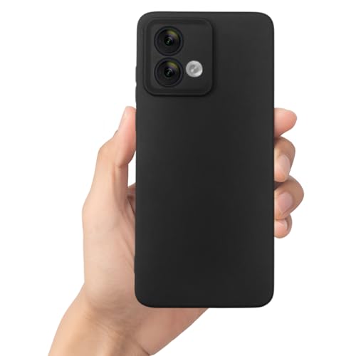 Image of Scalebee Leather Textured Case for Motorola Moto G84 5G, Soft Flexible Matte Finish Back Cover with Camera Protection, Anti-Slip Scratch-Proof Silicon Shell, Black
