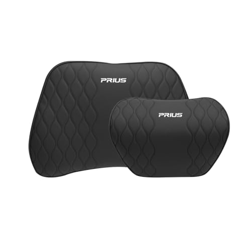 プリウス 適用 車 首クッション ランバーサポート 人間工学設計 腰痛対策 プリウス 60系 50系 40系 30系 20系 対応 カー 背もたれ 頸椎サポート ネックパッド 波パターン 高反発スポンジ 長時間運転の方に (首枕+腰枕セット,プリウス 適用