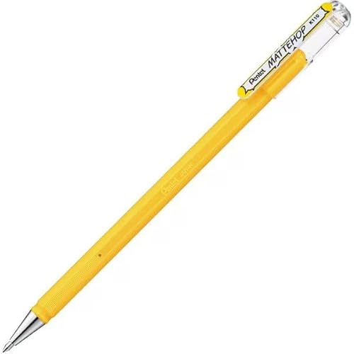 ぺんてる ゲルインキボールペン マットホップ 1.0mm イエロー K110-VG