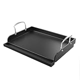 Griddle for Gas Grill, Flat Top Cast Iron Griddle Insert for Outdoor Gas 17' x13' Nonstick Coating Cooking Skillet Pan Teppanyaki for Weber Charbroil Camp Chef Charcoal Electric