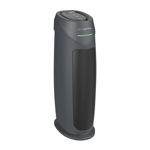 Image of GermGuardian HEPA Indoor Large Room Air Purifier for Home - Pet Dander, Dust, Pollen, Smoke, and Odors in Bedroom, Office, and Kitchen - Air Quality Monitor and UV-C Light Combo - Gray