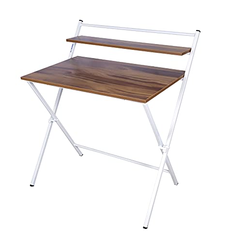 Image of BLUMUNO X-Plus Office Table for Sturdy Work Table for Home, Study, Office & Work from Home Setup I Foldable /No Assembly Required I Multipurpose Table (Posh Wooden Finish)