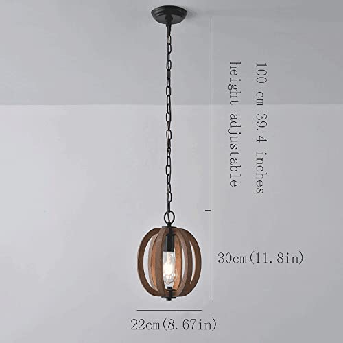 Lustre bois sculpté E27 pour éclairage restaurant et comptoir bar