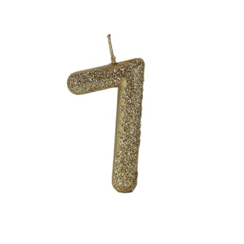 Image of Wanna Party Number 7 Glitter Gold Candle for Birthday Decoration Items /Cake Toppers /Cake Decorations