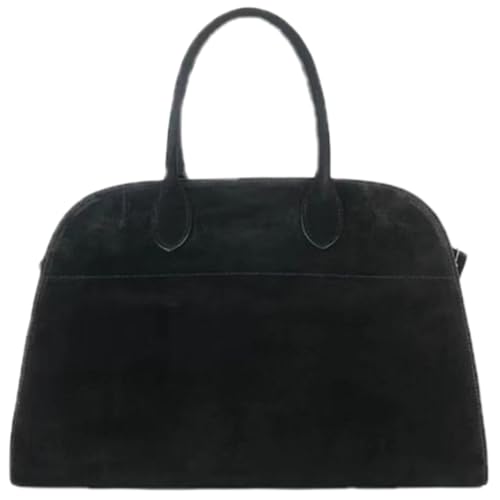 Onlvye Suede Crescent Tote Shoulder Bag for Women Black