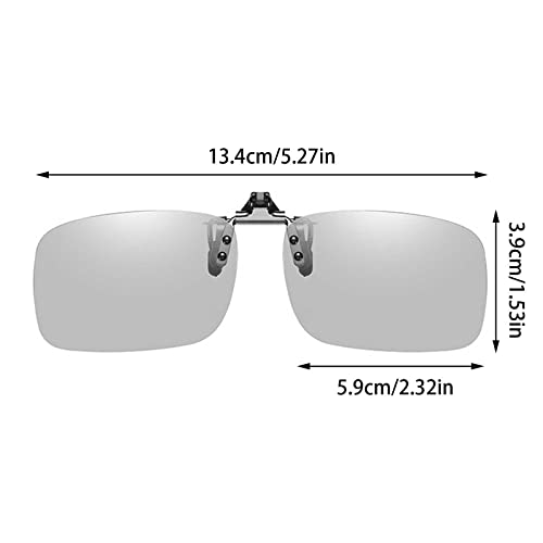 TPALPKT Color Changing Clip-on Sunglasses, Over Prescription Glasses,Flip Up Driving Glasses Anti-Glare Polarized Glasses2