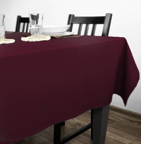 Rollmayer Tischdecke Tischtuch Tischwäsche Gastronomie Kollektion Vivid Uni einfarbig leicht zu pflegen waschbar zur Auswahl, Produkt für den täglichen Gebrauch(Weinrot 13, 140x250cm)