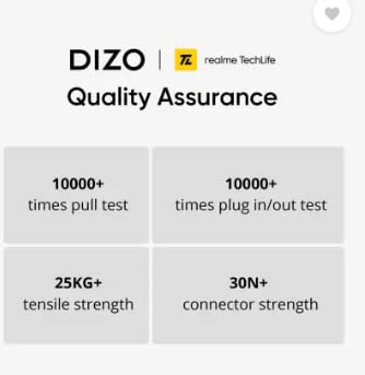 Image of Dizo by realme TechLife USB Type C Cable 3 A 1 m DC2108 (Compatible with All Micro USB and Type C Cable Supported Devices, Black, One Cable)