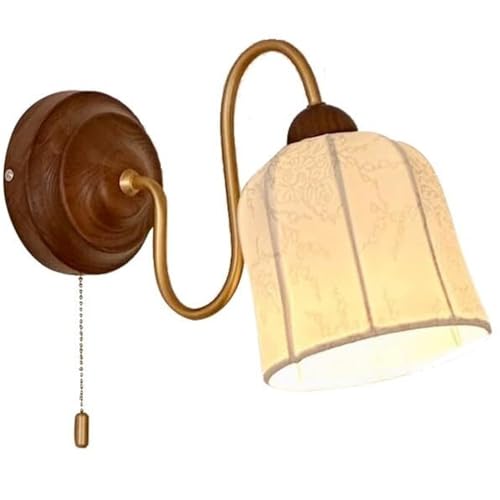 Apliques Lámparas de pared Aplique de pared vintage dorado de mediados de siglo con cadena de tracción, lámpara de pared rústica de estilo rural for dormitorio, sala de estar, cocina y comedor
