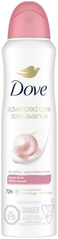 Dove Advanced Care Beauty Finish Dry Spray Antiperspirant Deodorant for Women with ¼ Moisturizers 107 g