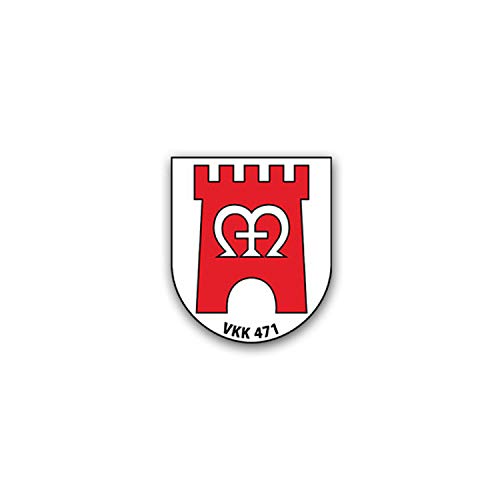 Copytec stickers/sticker -VKK 471 Staafcompanie verdedigingskreiscommando Marburg aan de Lahn Duitsland Bundeswehr wapen badge embleem 6x7cm #A2273
