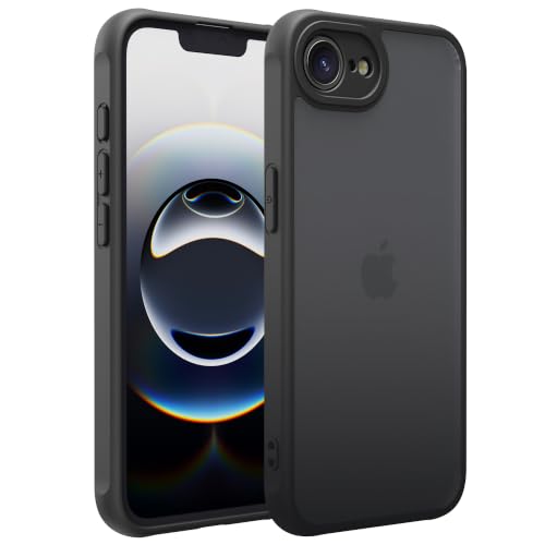Image of for iPhone 16E /17e Case Translucent Matte Phone Cover, [10 FT Military Grade Drop Protection] Slim Durable Shockproof Protective Bumper (Black, iPhone 16E /17e)