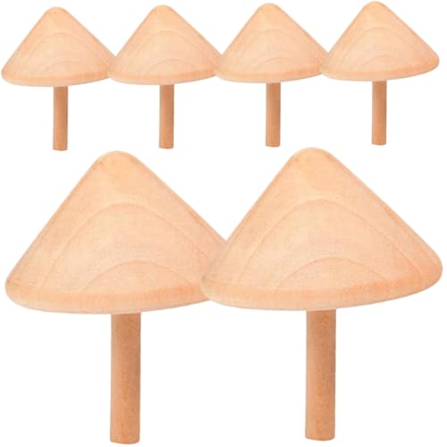 IMIKEYA 6 Peonzas de Madera Natural, Juguetes Giroscópicos Educativos de Rotación Rápida, Accesorios Creativos para Artes y Manualidades Infantiles, Obsequio Adecuado para Cumpleaños