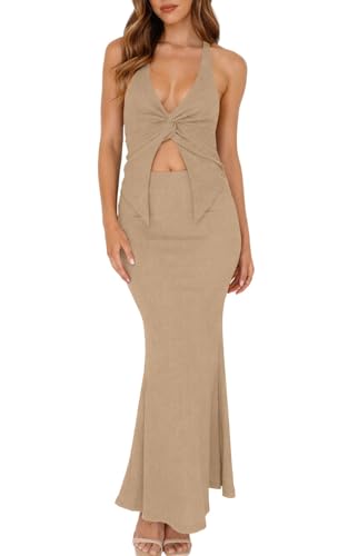 IHOT Women's 2 Piece Casual Summer Skirt Sets 2026 Halter