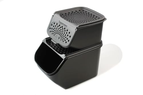 Tupperware à pommes de terre Roulement 8,3 L Vert Noir + livre de cuisine + Pied de mixeur Meister Noir P 24688