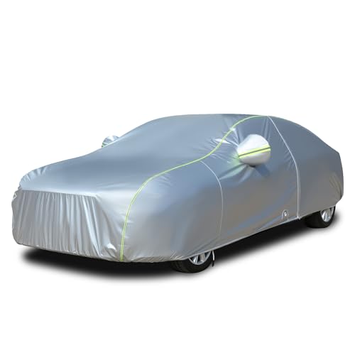 Image of Tecoom Car Cover for Automobiles Waterproof, Windproof Sun Rain Snow Protection Fit for Tesla Model 3 Toyota Corolla 2000-2023 Honda Civic 1991-2023, Kia Stinger /Forte, Full Covers Sedan 191-200 inch