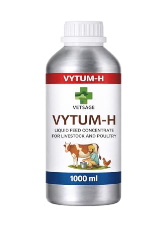 Image of VETUM H-Liquid Feed Supplement for Cattle, Livestock, and Pets, Liquid Nutritional Concentrate for Daily Dietary Management and Animal Wellness Support | 1000 ml