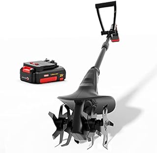 MZK Cordless Tiller Cultivator with 24 Steel Tines,7.8-in Wide Battery Powered Garden Cultivator, 20V Mini Cultivator with 2AH Battery and Fast Charger