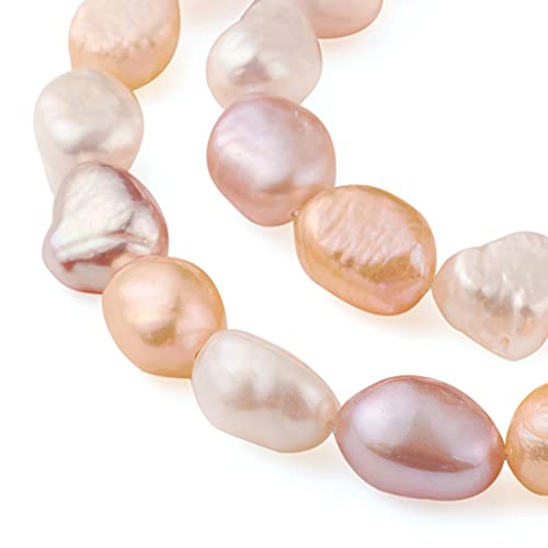 Cheriswelry 1 brin de perles naturelles de style baroque de 8 à 9 mm, perles d'espacement de perles d'eau douce de culture pour la fabrication de colliers, bracelets et anniversaires de mariage – vue 3