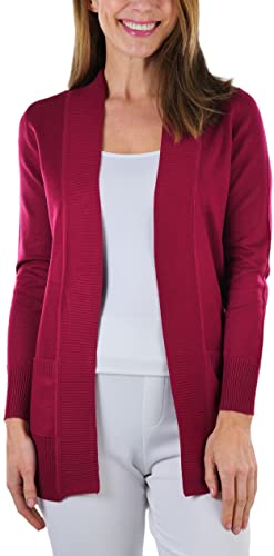 Image of ToBeInStyle Women's Long Sleeve Rib Banded Open Sweater Cardigan
