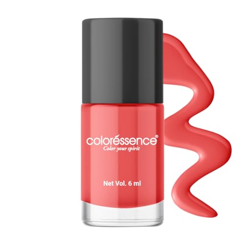 Image of Coloressence Cute Coats Long Lasting Glossy Finish Nail Paint | Chip Resistant | Quick Dry | One Swipe Application | Toxin Free|True Red-6Ml