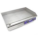 Commercial Griddle Plate 70cm Large 300ºC 4.2 kW Countertop Electric Hotplate Stainless Steel Bacon Fryer Steak Kitchen Business Catering Grill 49cm (l) x 24cm (h) x 73.5cm (w) | 220V - Image 8