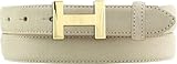 BELTINGER Ceinture Horus pour femme en daim 2,5 cm | Ceinture en cuir velours pour femme 25 mm | Ceinture en daim avec boucle de ceinture dorée brillante, Beige/doré, 80 cm (Gesamtlänge 95 cm)