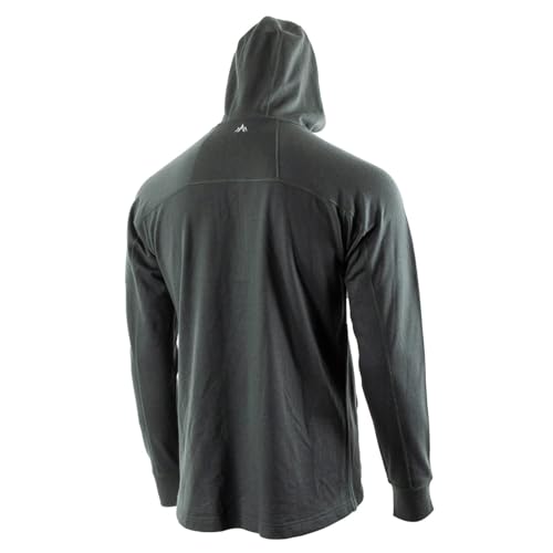 Pnuma Outdoors Merino Gunnison Hoodie, 300 gsm, Beluga, Zippered Pockets, Kangaroo Pocket, Durable Merino Wool (GU-HD-BE)3
