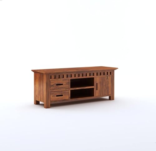 Image of Solid Rosewood Sheehsam TV Entertainment Unit| TV Stand Table| Sideboard Cabinet| Wooen TV Cabinet with Storage for Living Room & Office -Teak4