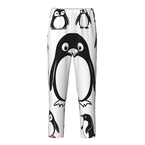 Pantalon de pyjama pingouin extensible noir et confortable pour homme et femme