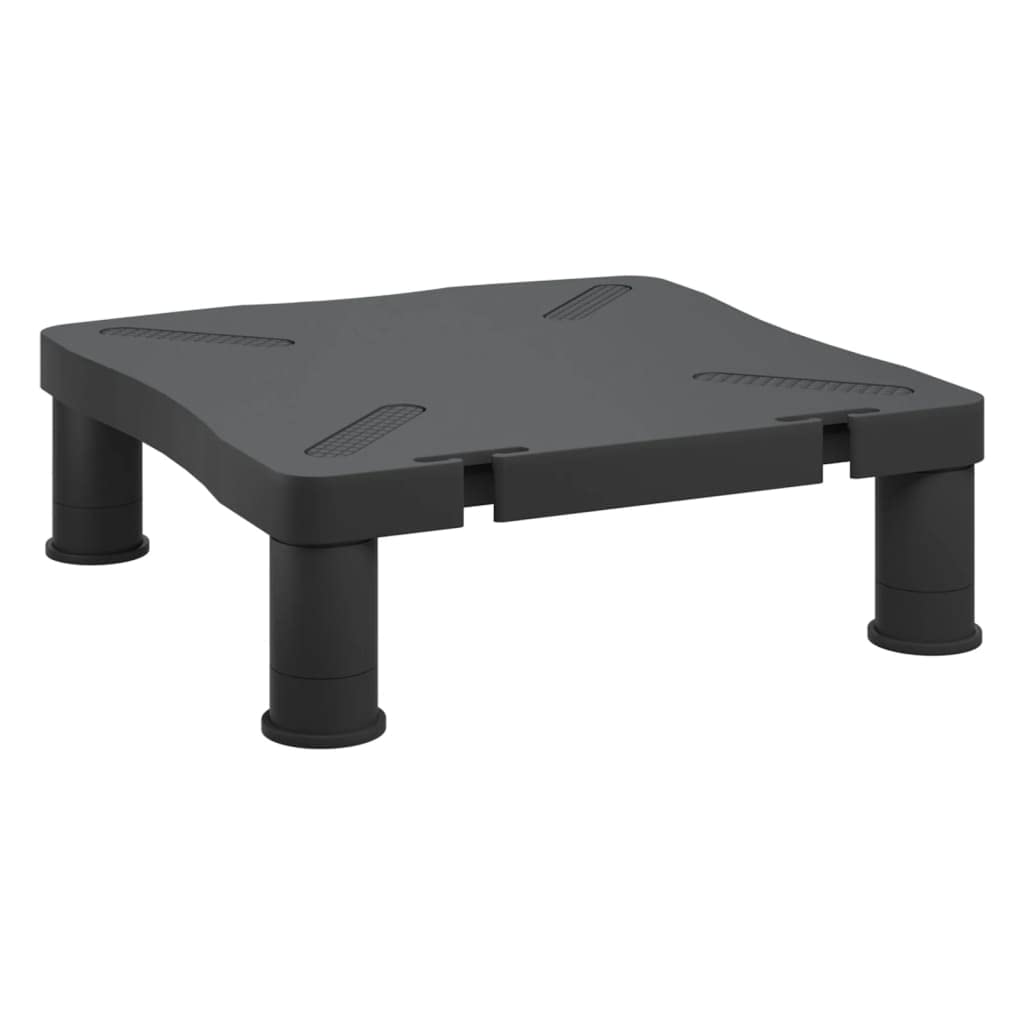 Supporto per monitor nero in polistirene HIPS resistente agli urti, 33,5 x 34 x 10,5 cm, regolabile in altezza, con spazio per tastiera e dispositivi multimediali, supporto ergonomico da