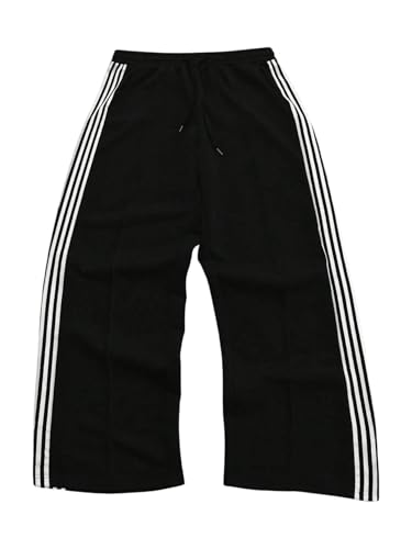 GORGLITTER Men's Stripe Barrel Pants Y2k Wide Leg Workout Sweatpants Baggy Casual Athletic Trousers Streetwear