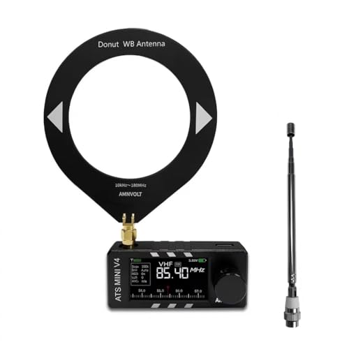 AMNVOLT V4 ATS MINI SI4732 ラジオ 全バンド DSP ラジオ FM AM SSB LSB USB 受信機 有線ヘッドホン機能付き ポータブル ワイドバンド ドーナツアンテナ 外部アンテナ VHF受信 短波 DSP 日本語説明書付き