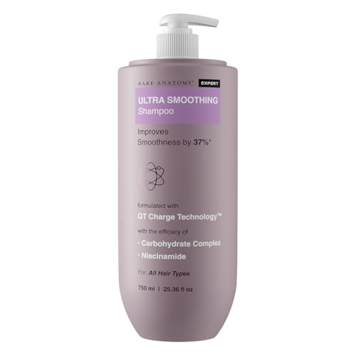 Bare Anatomy Ultra Smoothing Shampoo For Dry And Frizzy Hair | Restores Smoothing & Texture By 37% | Powered By Carbohydrate Complex & Niacinamide | Sls & Paraben Free | Vegan | 750ml