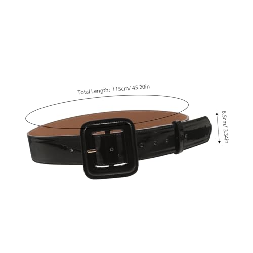 Vintage Wide PU Waist Belt for Women Decorative Shiny Corset Style Black Leather Look Accessory for Dresses Jeans and Coats2