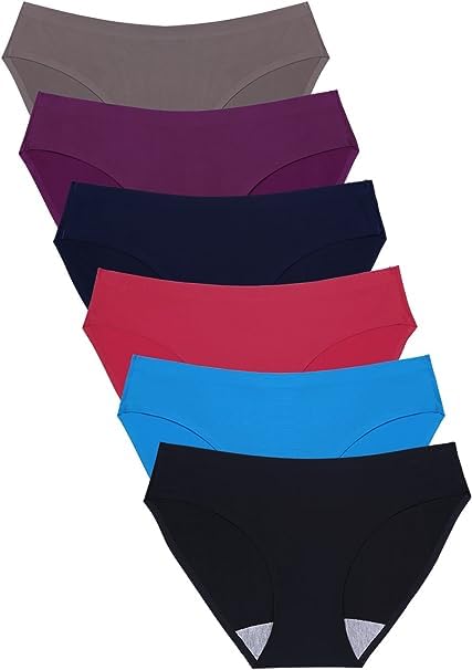 Women Seamless Underwear Invisible Bikini No Show Nylon Spandex Women Panties (Pack of 6) (Color May Very)-picture-20