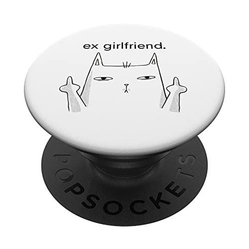 Bored Cat no está de acuerdo con su ex novia Funny Hater PopSockets PopGrip Intercambiable