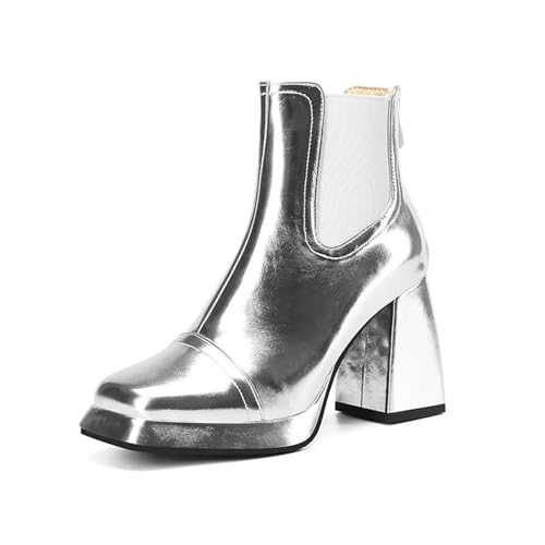 Bottes courtes à bout carré et talon 9cm pour marcher sans douleur