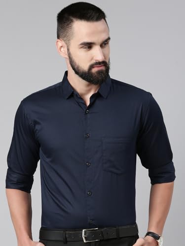Image of Majestic Man Slim Fit Satin Cotton Formal Shirt for Men