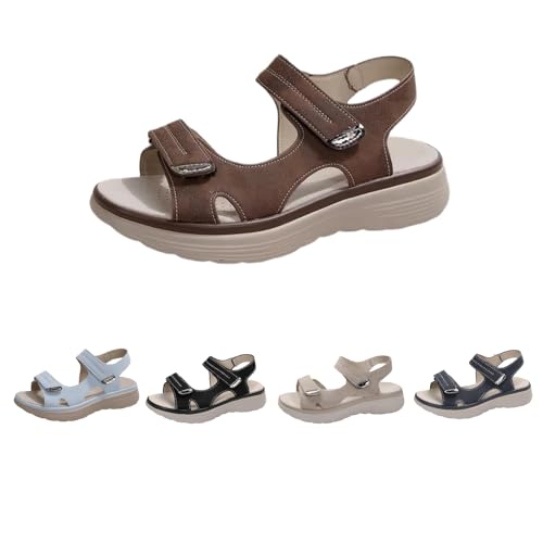 Orthopedic Hiking Sandals Women,Cushion Air Sandals Women,Hook Loop Non Slip Outdoor Wedge Walking Sandals,Air Cushion Sport Slingback Elastic Band Casual Platform Shoes,Adjustable Strap Sandals