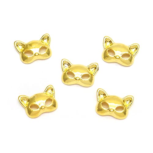 ねこ仮面5こ うさぎ仮面5こメタルパーツネイルゴールド