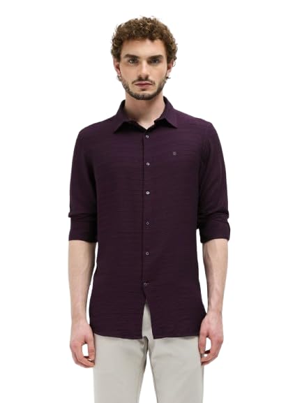 Men’s Purple Checks Casual Shirt | Smart Casual Wear-image-17