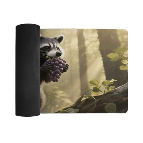 Desk Pad Protector 24x12 Inch Extended Raccoon Mouse Mat miniatura 3
