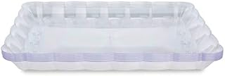 MATANA - 6 Large Rectangular Clear Multi-Use Serving Platter Food Party Tray - 32cm x 24cm