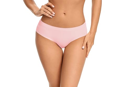 voenxe Seamless Underwear for Women,Hipster No Show Ladies Panties Line,Breathable Stretch Bikini,Invisible Workout Briefs,Comfortable Soft Undies,Gym Underpants,5 Pack2