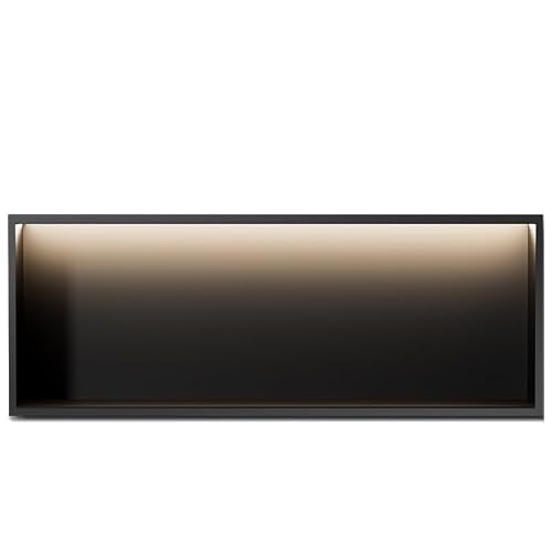QUSYZD Recessed Storage Shower Shelf Niche for Bathroom Storage, Wall-Mounted Storage Rack for Organizing Items Storing Shampoo Toiletries,Black-120x28x12.5cm