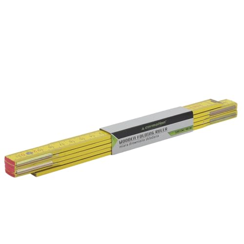 myshopx Mètre pliant en bois - 1 m - Jaune