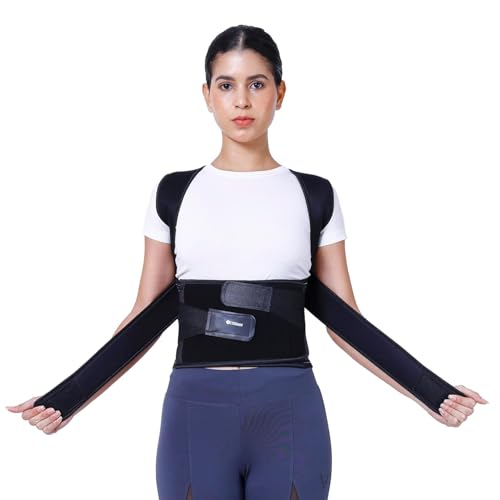 Image of ZEDAN 2-in-1 Neoprene Posture Corrector Belt with Integrated Back Support Brace | Shoulder & Back Straightener Brace | For Spine & Body Posture Correction | Clavicle Support | Unisex - Free Size