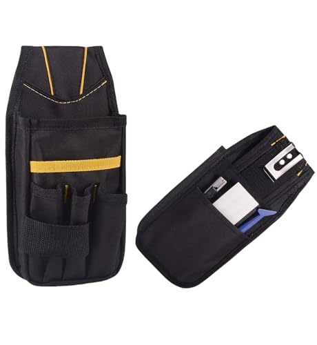 Mioke Werkzeugtasche mit Clip, Werkzeug Tasche mit verstellbarem Hüftgurt,Oxford Wasserdicht Werkzeugbeutel mit Metallclip Werkzeug Organizer