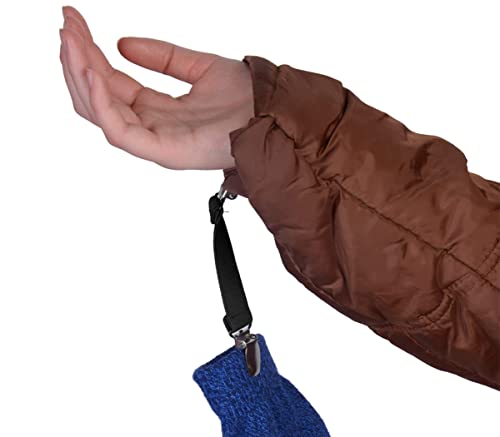 Mitten Clips Stainless Steel Elastic Gloves Clips for Kids and Adults （3 Pairs, Black）4